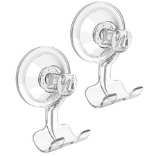 VIS'V Suction Cup Razor Holder, Shower Hooks for Large, Clear