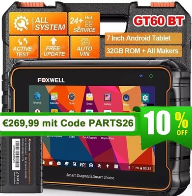 2026 Profi KFZ Foxwell GT60 Diagnosegerät Auto OBD2 Scanner TPMS DPF ALLE SYSTEM