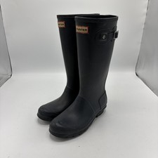 Hunter Kids Size US 5 Adjustable Back Original Rain Boots Tall Matte Black