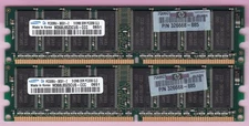 1GB 2x512MB PC3200 SAMSUNG DDR-400 M368L6523CUS-CCC HP 326668-885 RAM KIT DDR1
