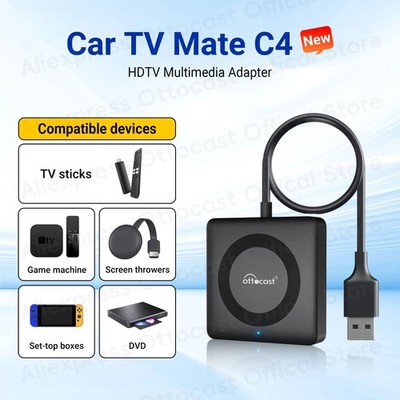 Car TV Mate Pro C4 for Multimedia Adapter Wireless CarPlay Android Car Box Video