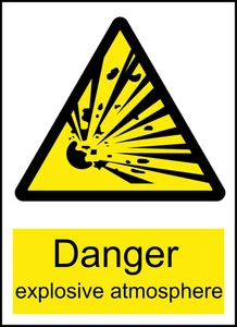 Explosive Atmosphere Caution Warning Sign Self Adhesive Vinyl Sticker