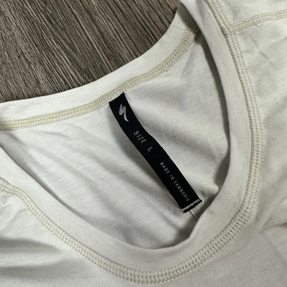 Camiseta deportiva Specialized Traction para hombre blanca talla grande ciclismo atlético Foto 3 de 4