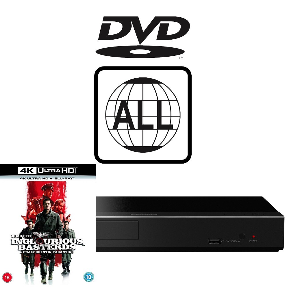 Panasonic Blu-ray Player DP-UB450 MultiRegion for DVD 4K Inglorious Basterds UHD