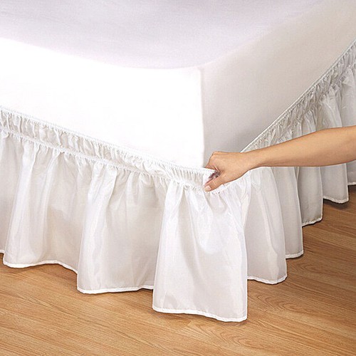 Pleated Egyptian Solid Bed Skirts Dust Elastic Ruffled Twin Full Queen King Bed - Picture 9 of 33