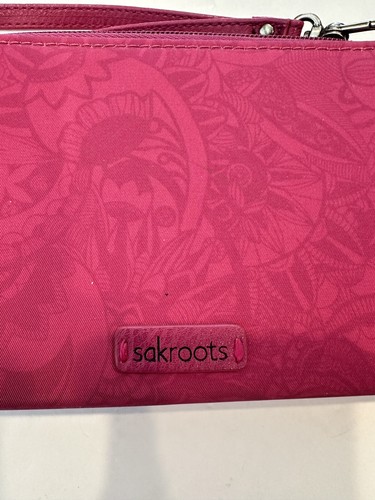 Sakroots Corin Flap Wallet Pink Paisley Floral Print WITH STRAP - Picture 3 of 9