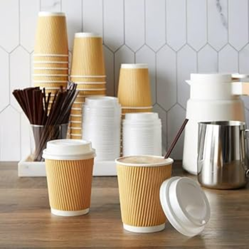 Tazas de café Kraft desechables tazas de papel para bebidas calientes tazas de triple capa marrón - Imagen 9 de 20