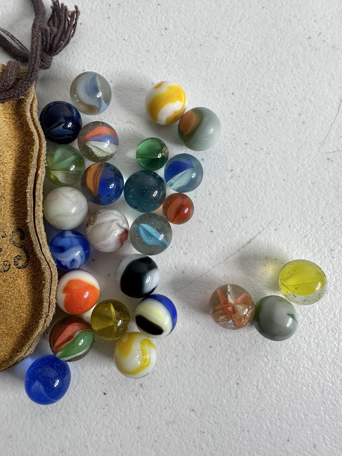 Vintage '70s Collectible Marbles Onionskins, Clouds, Sulphides, 25