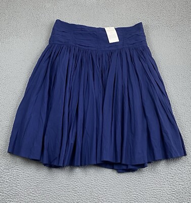NWT SOFT SURROUNDINGS Skirt Size Large Blue Lined Smocked Flowy Coastal Boho NEW