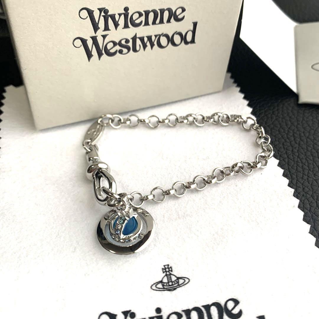 Vivienne Westwood Bracelet Orb 18cm Silver/Blue NO BOX Vivienne Westwood Bracelet Orb 18cm Silver/Blue NO BOX