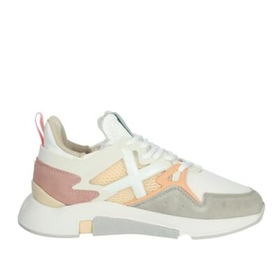 MUNICH - SCARPA DONNA CAMOSCIO E TESSUTO CLIK 68 BIANCO + GRIGIO