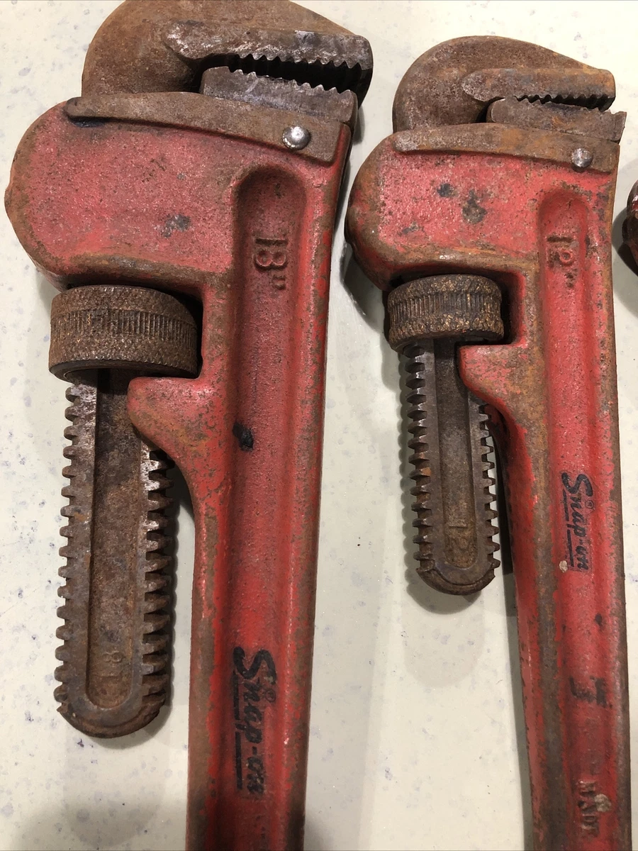 VTG SNAP ON TOOLS 18 12 10 8 PIPE Wrench SET USED FREE S H