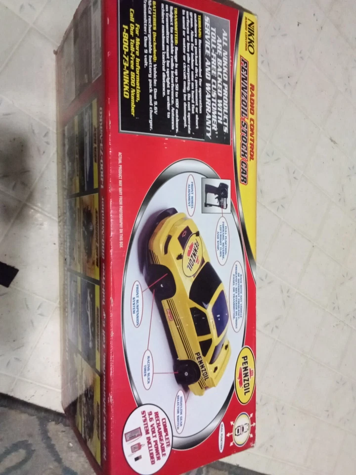Vintage Nikko Pennzoil Stock Car ,1/18 Th Scale R/C Car.Nice/But Needs TLC. - Image 3 of 4