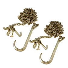 Tow Chain J-Hooks V-Chain Flatbed Truck Rollback Wrecker Carrier 5/16" X 10' G70