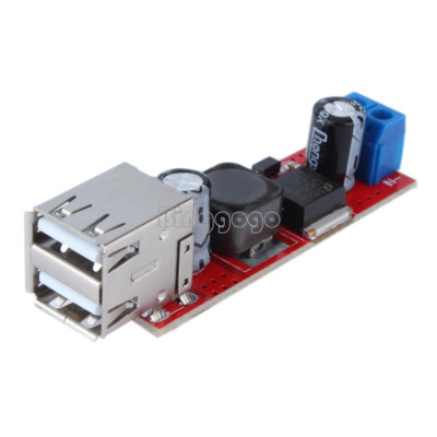 DC 6V-40V To 5V 3A Double USB Charge DC-DC Step-down Converter Module LM2596