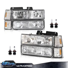 Headlights Fit For 1994-1998 GMC Sierra C/K Yukon Chevy C/K C10 Suburban Chrome