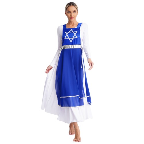 Womens Praise Dance Tunic Dress Sleeveless Sides Split Worship Dress AU - Picture 15 of 60