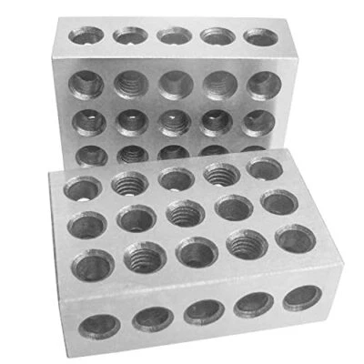 HFS(R) 1 Pair 123 Blocks 1-2-3 Ultra Precision .0002 Hardened Steel, 23 Holes