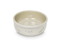 "Nobby Katzen Keramikschale \"Cat\"Weiss / Beige 13,5 X 5 Cm Napf Katze Cat"