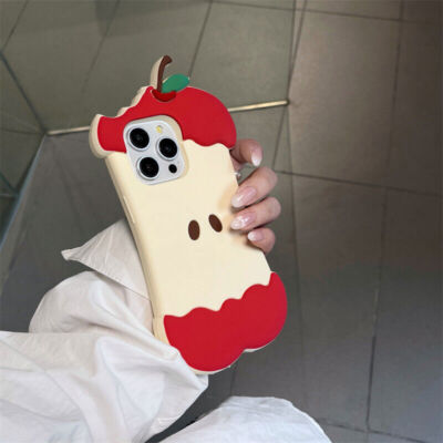 For iPhone 13-16 Pro Max Series Shockproof Silicone Case 3D Apple Cartoon Cover