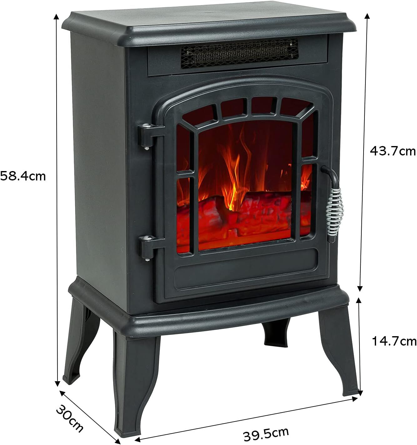 58cm Tall Electric Wood Stove, Freestanding Fireplace Flame Effect | eBay