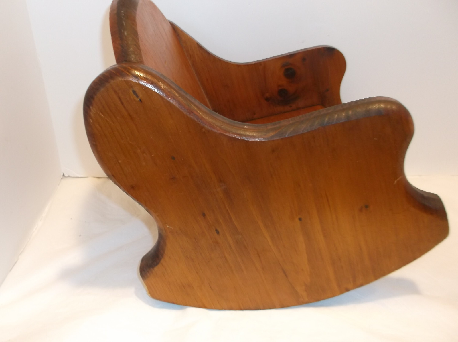 VINTAGE PINE WOOD DOLL ROCKER Handmade   Seat  5 1/4" x  7 1/4"  - 11 1/2" High