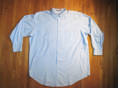 George Forman Easy Care Blue Button Up Oxford Dress Shirt Size 3XLT 19-35/36 New