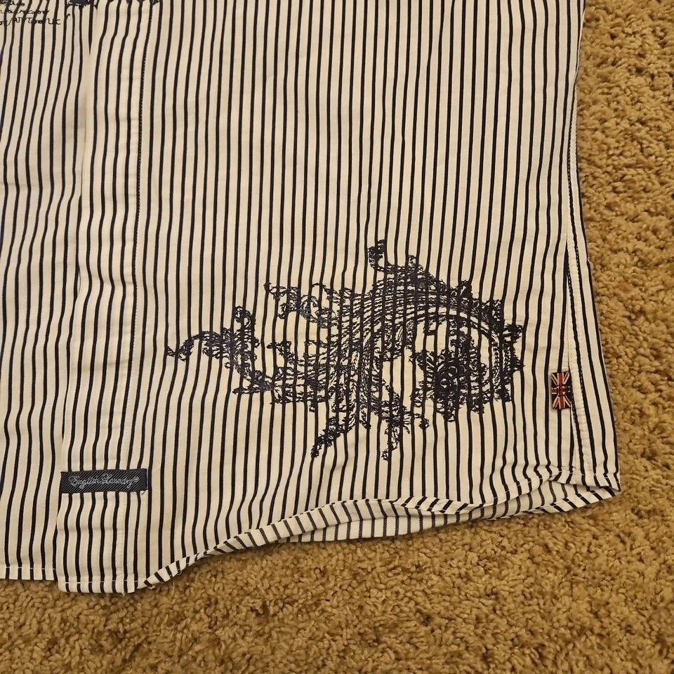 Camisa English Laundry Beatles Hey Jude Floral Gráfico Bordado Azul XL Foto 4 de 4