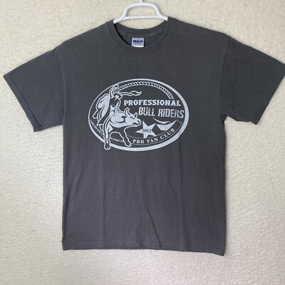 Professional Bull Riders PBR Fan Club 2012 Gray T-Shirt Size M Rodeo Cowboy