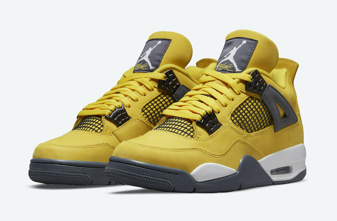 Nike Air Jordan Retro 4 Lightning Tour Yellow White Dark Grey