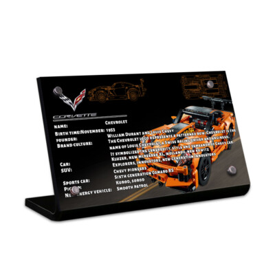 Display King - Display plaque for Lego Chevrolet Corvette ZR1 42093
