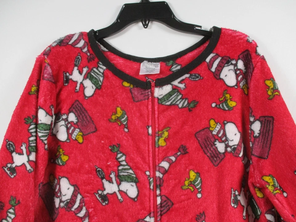 Traje Unión Peanuts Snoopy Mujer Pequeño Rojo Cremallera Navidad Manga Larga Poliéster Foto 2 de 4