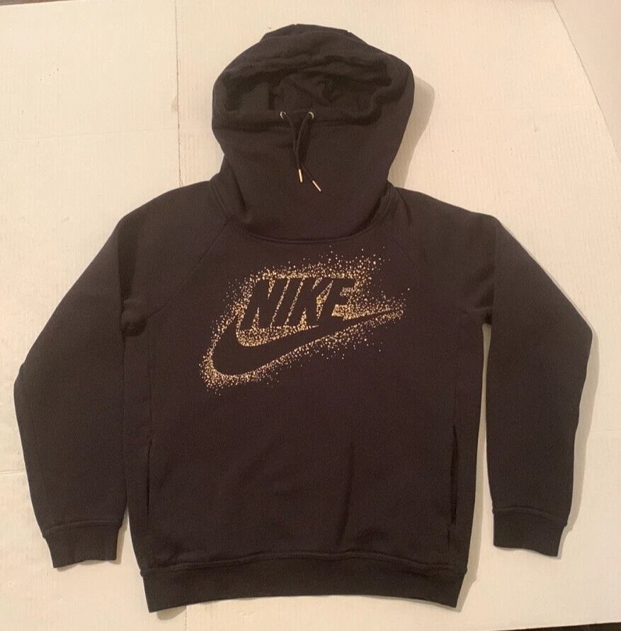 Nike funnel neck hoodie black 2025