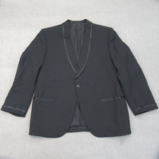Vintage Lord West Tuxedo Jacket Blazer Mens 42 Black 1 Button Shawl Dinner 