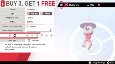 ✨ Shiny Gmax Hatterene ✨ Pokemon Sword and Shield Perfect IV🚀Fast Delivery🚀