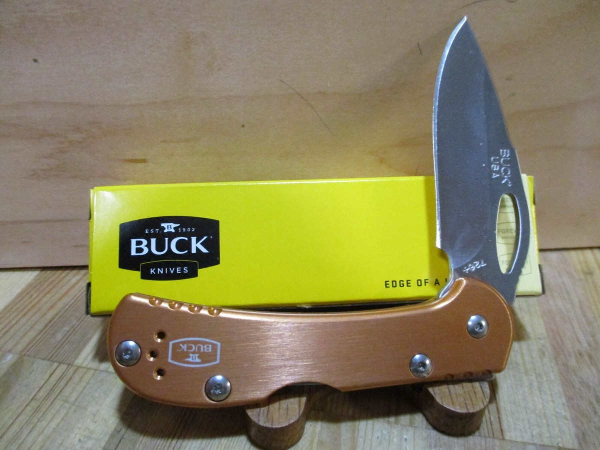 NIB Buck USA Mini Spitfire 726 Folding Pocket Knife In Orange