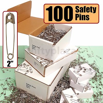 NiftyPlaza 100 Extra Large Safety Pins Size 2'' Quilters Crafting Diapers Sewing