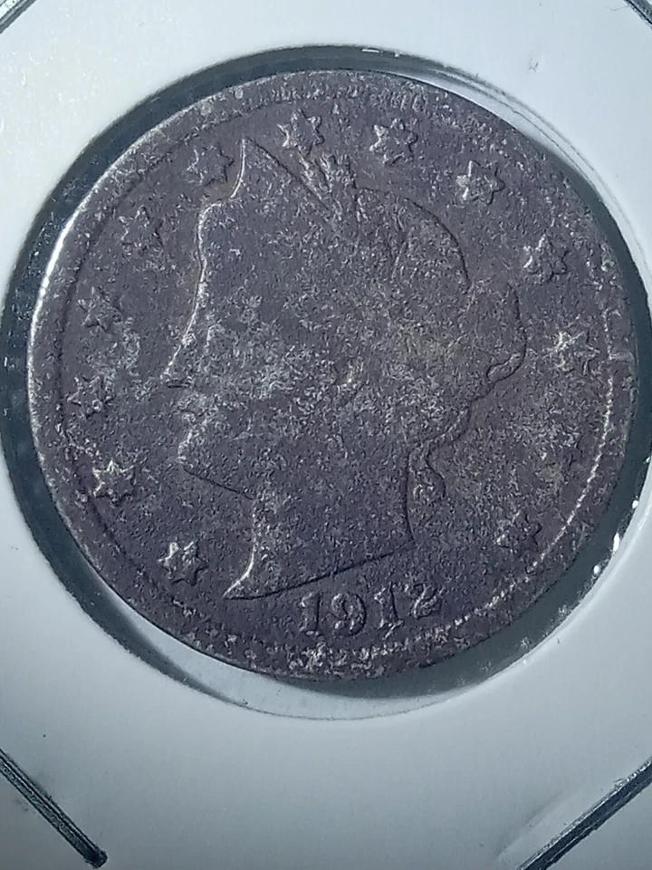 1912 Doubled Die Obverse V Nickel!! Date!! Toned - Image 3 of 4