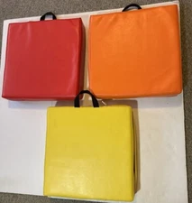 Honeyjoy Stadium Seat Cushions Set Of Three 15 In. Square Red, Orange, Yellow