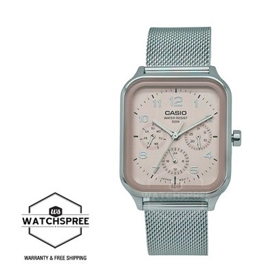 Casio Men's Analog Square Dial Stainless Steel Mesh Band Watch MTP-M306M-4A