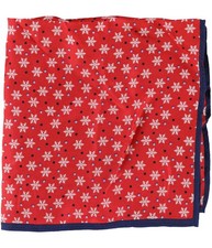 Club Room Mens Snowflake Pocket Square, Red, One Size