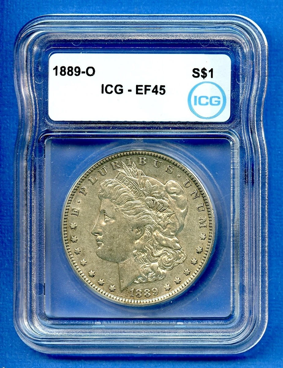 Silver XF 45 Graded 1889 Year Morgan US Dollars (1878-1921) for