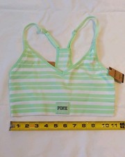 Victoria's Secret PINK Active Seamless Racerback Sports Bra Small Striped NWT