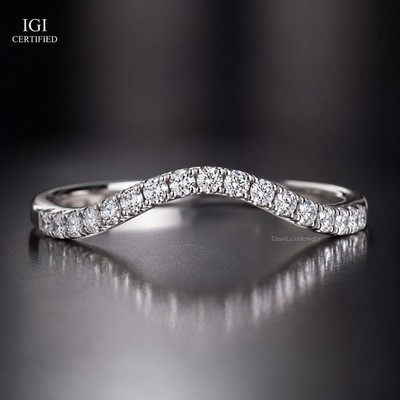 0.25 CT Round Lab Grown Diamond Women Anniversary Gift Band Ring 14k White Gold