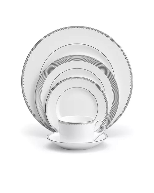 *NEW IN BOX Wedgwood Vera Wang Grosgrain Platinum 5-Piece Place Setting 2 SETS