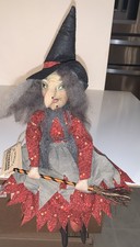 Folk Art Gathered Traditions Joe Spencer Little Witch 17 Doll Shelf Sitter