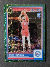 2023-24 Panini NBA Hoops Premium Stock Ricky Council IV  Green Disco /5 - 76ers
