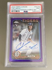 76/250 2024 Topps Chrome - Colt Keith Purple Refractor Auto (AU, RC) PSA 9