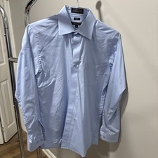 Marquis Men  s Dress Shirt 14.5 32/33   Slim Fit   Blue   Cotton/Polyester   Long