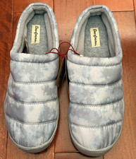 NWT Women's Dearfoam Sport Lounge Indoor/Outdoor Slipper XL 11-12 Gray blue